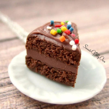 Chocolate Cake with Sprinkles Charm - SweetsOfMyOwn